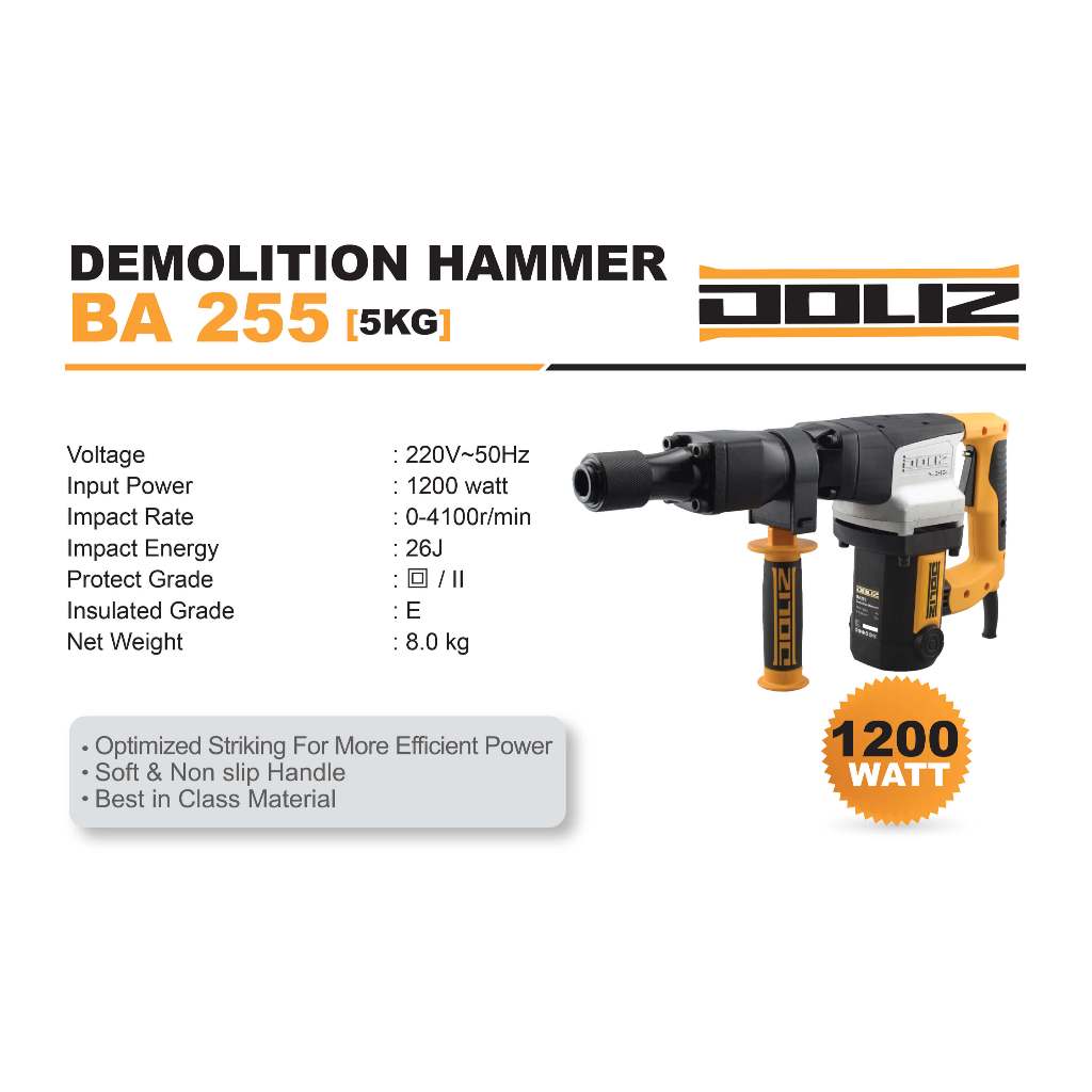 Jual Mesin Bor Bobok Beton Jalan Doliz BA255 HEX 17 Jack Demolition ...