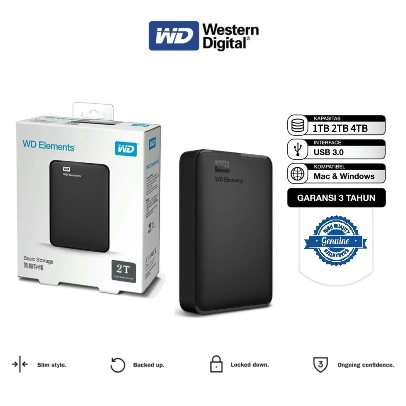 Jual WD ELEMENTS 500GB/1TB/2TB/4TB - HDD / USB3.0 2.5" / HARDDISK ...