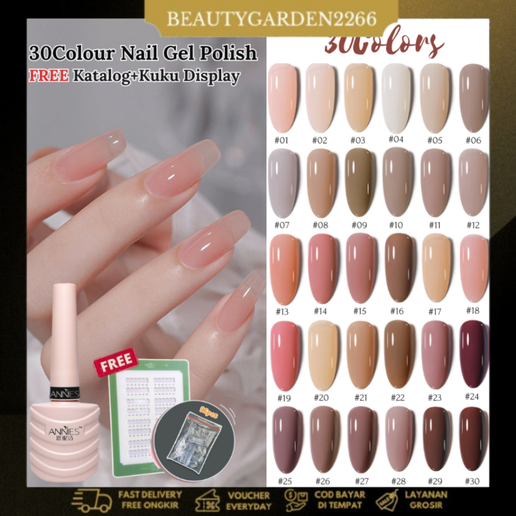 Jual Cod Annies Paket Nail Gel Polish Ice Tea Colour Free Katalog Kuku Display Kutek Gel