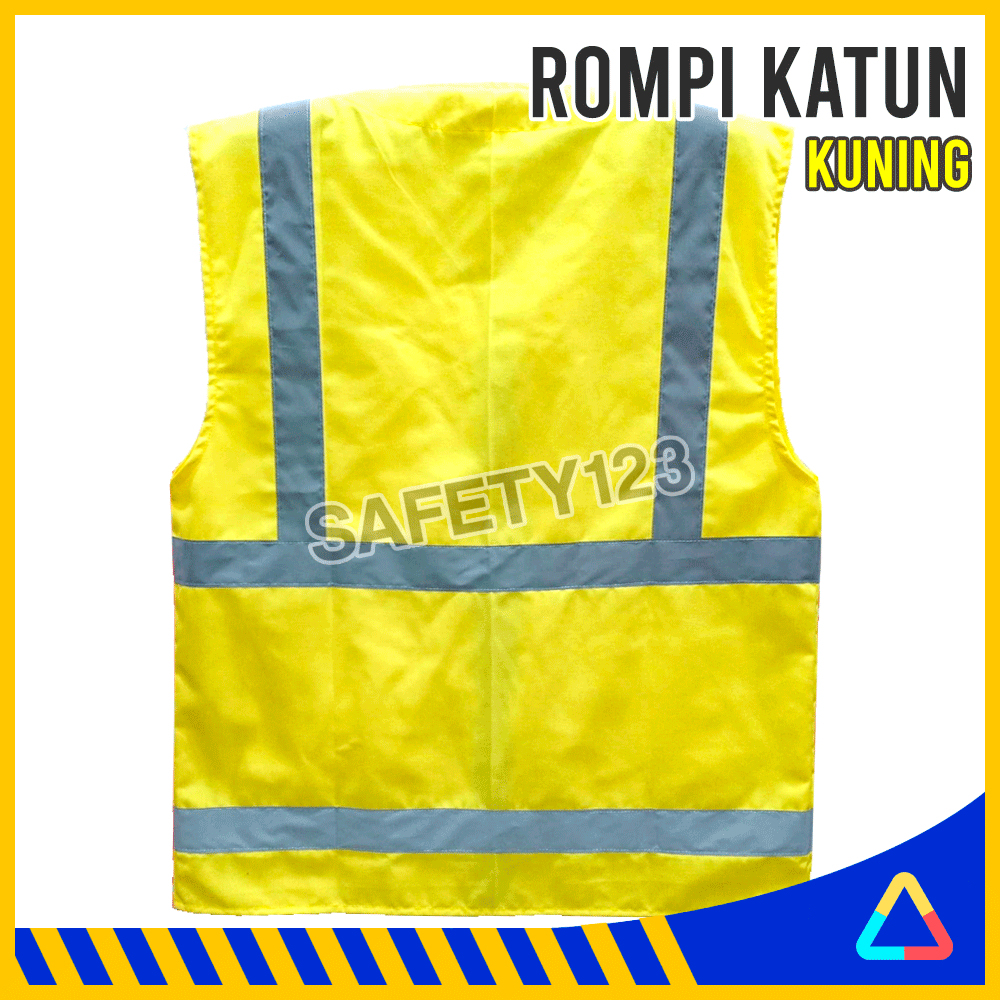 Jual Rompi Katun Kuning Kantong 3 Safety Vest Scotlite Scotlight Proyek ...