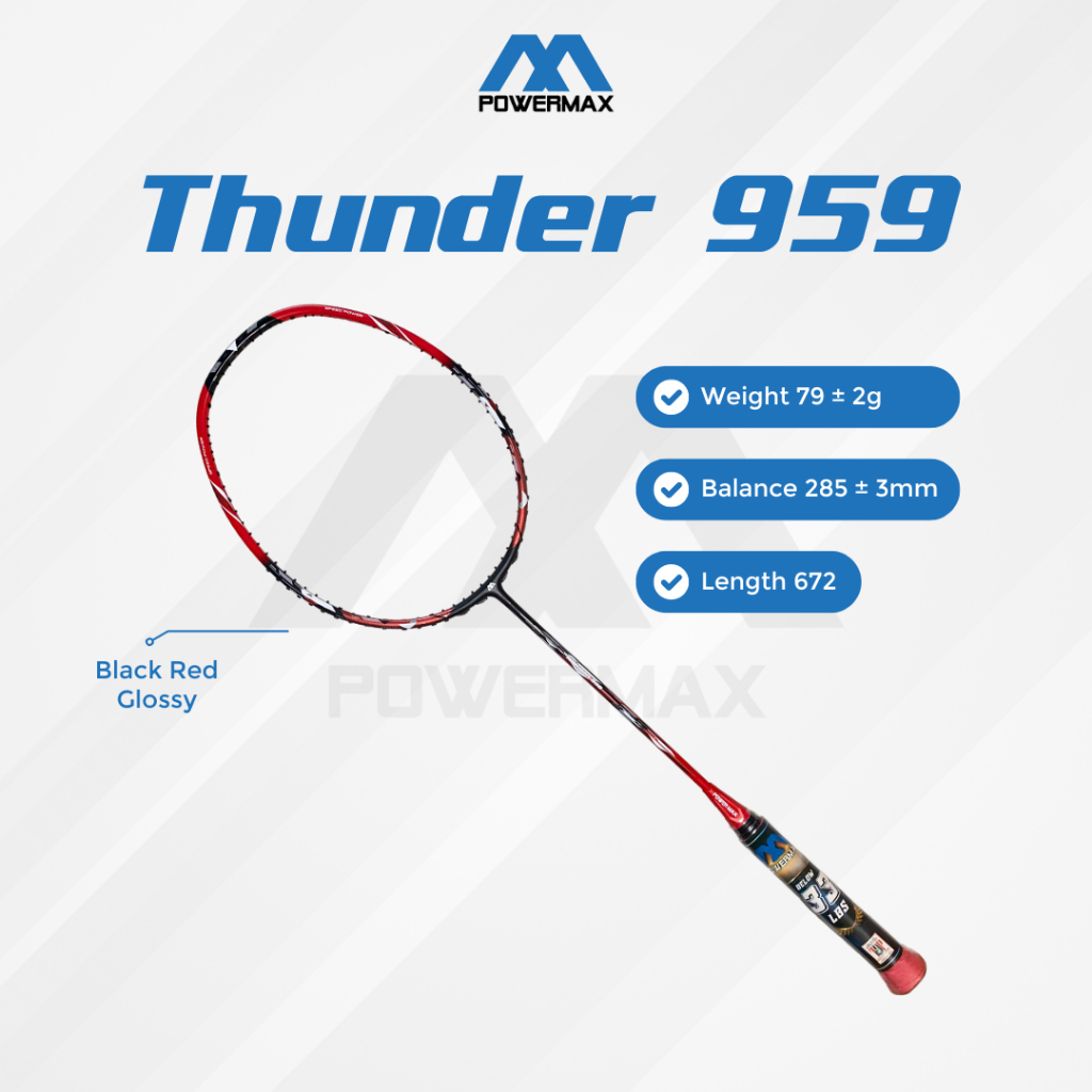 Jual POWER MAX Raket Badminton Thunder 959 Original | Frame Raket Bulu ...