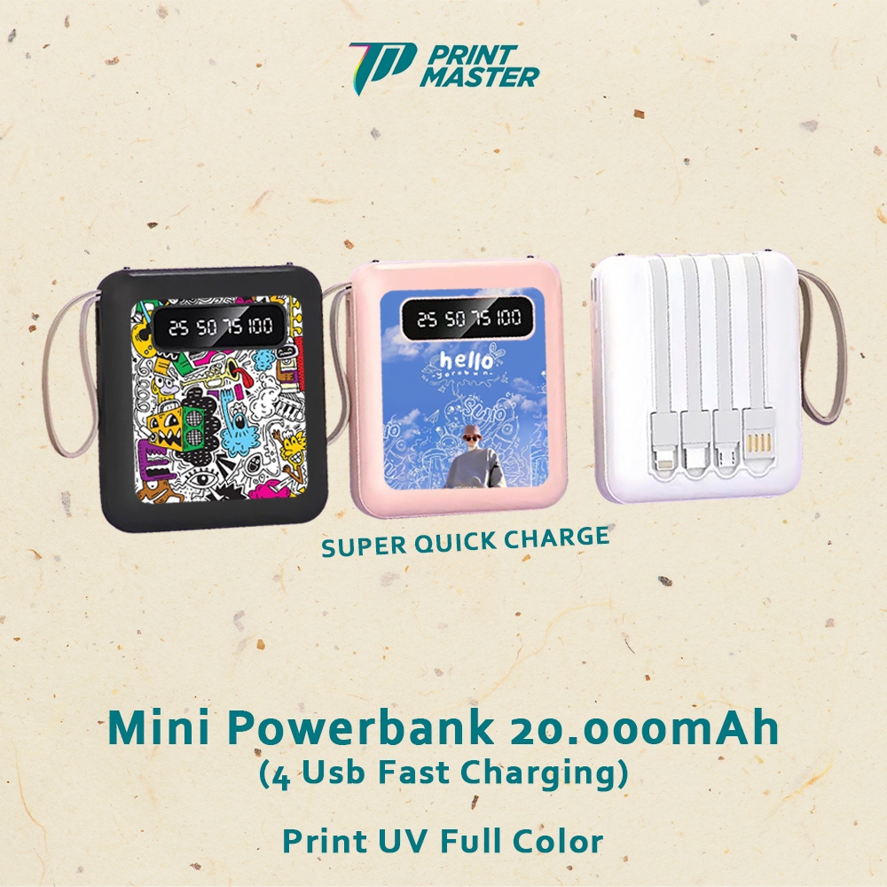 Jual Custom Powerbank Promosi / Souvenir 20.000mAh (4 USB) Print UV ...