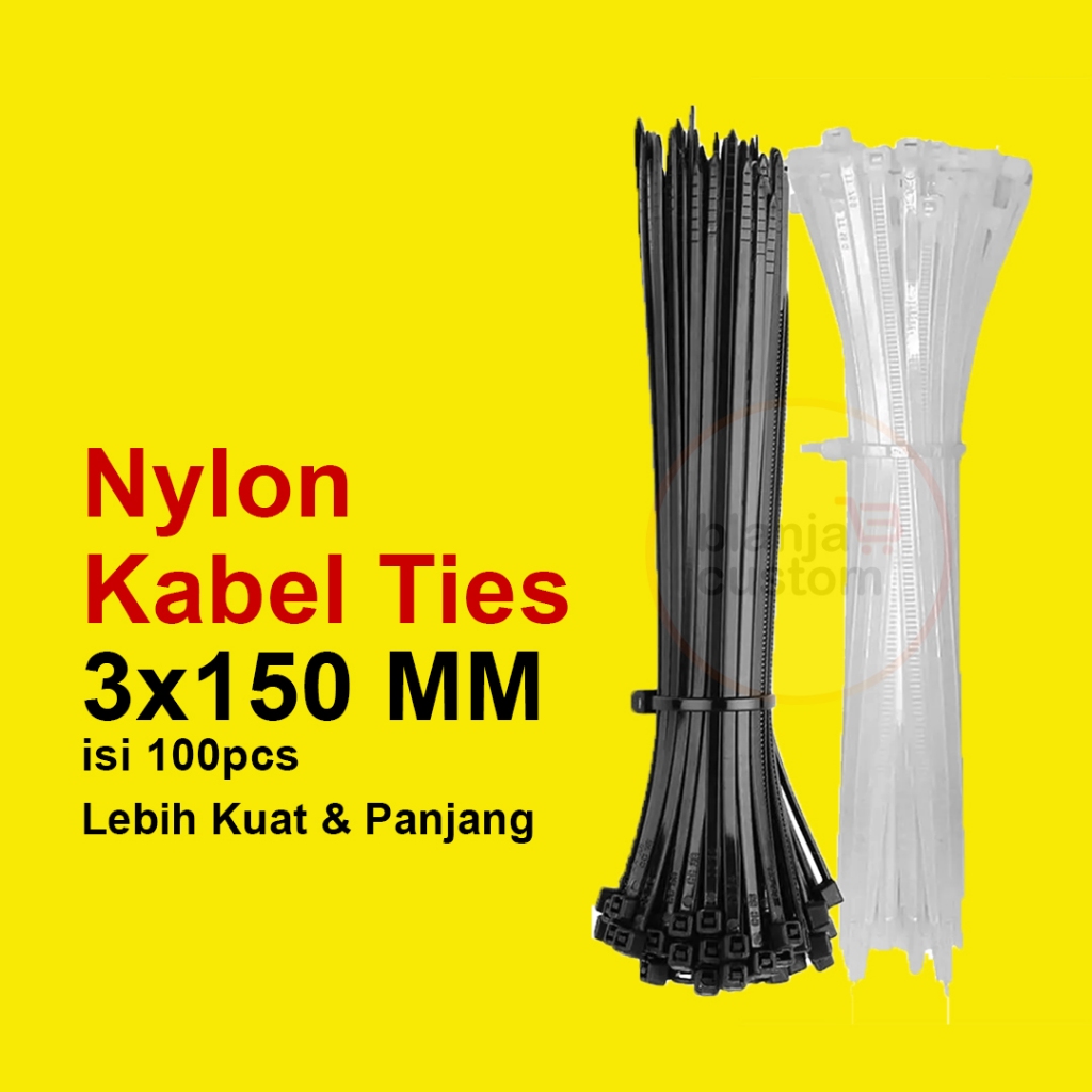 Jual Kabel Ties Nylon Cable X Mm Cm Isi Pcs Hitam Putih Shopee Indonesia