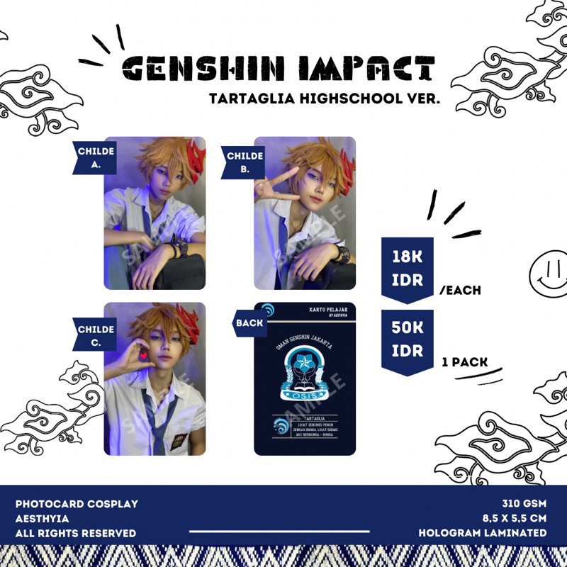 Jual Photocard Cosplay Childe Tatang Highschool ver. by aesthyia ...