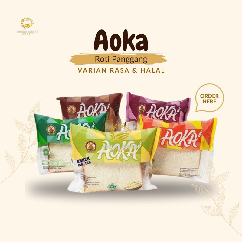 Jual Roti Aoka Panggang Eceran Varian Rasa 65gr | Shopee Indonesia