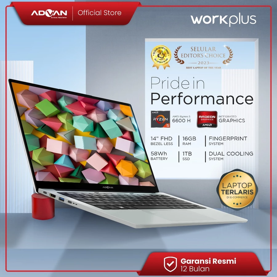 ADVAN Laptop Workplus AMD Ryzen 5  14 inc