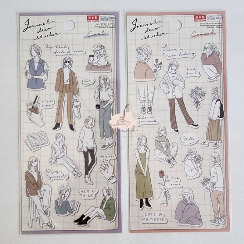 Jual JOURNAL DECO STICKER COOL CASUAL DAILY LIFE STICKERS STIKER JEPANG ...