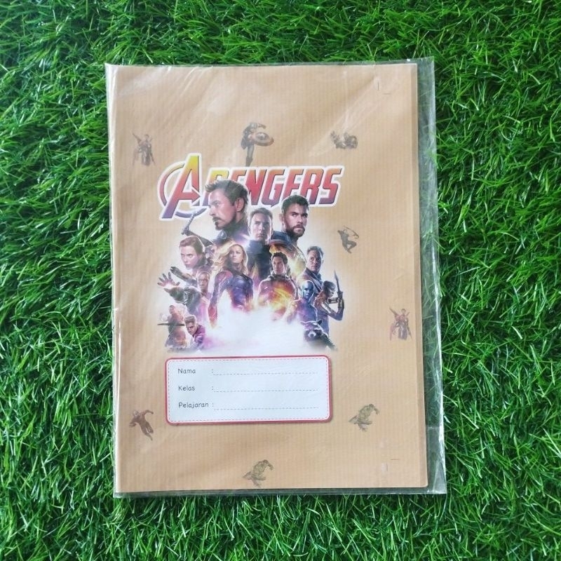 Jual Sampul Buku Nama Coklat Gambar Quarto Avengers (isi 20 Lembar ...