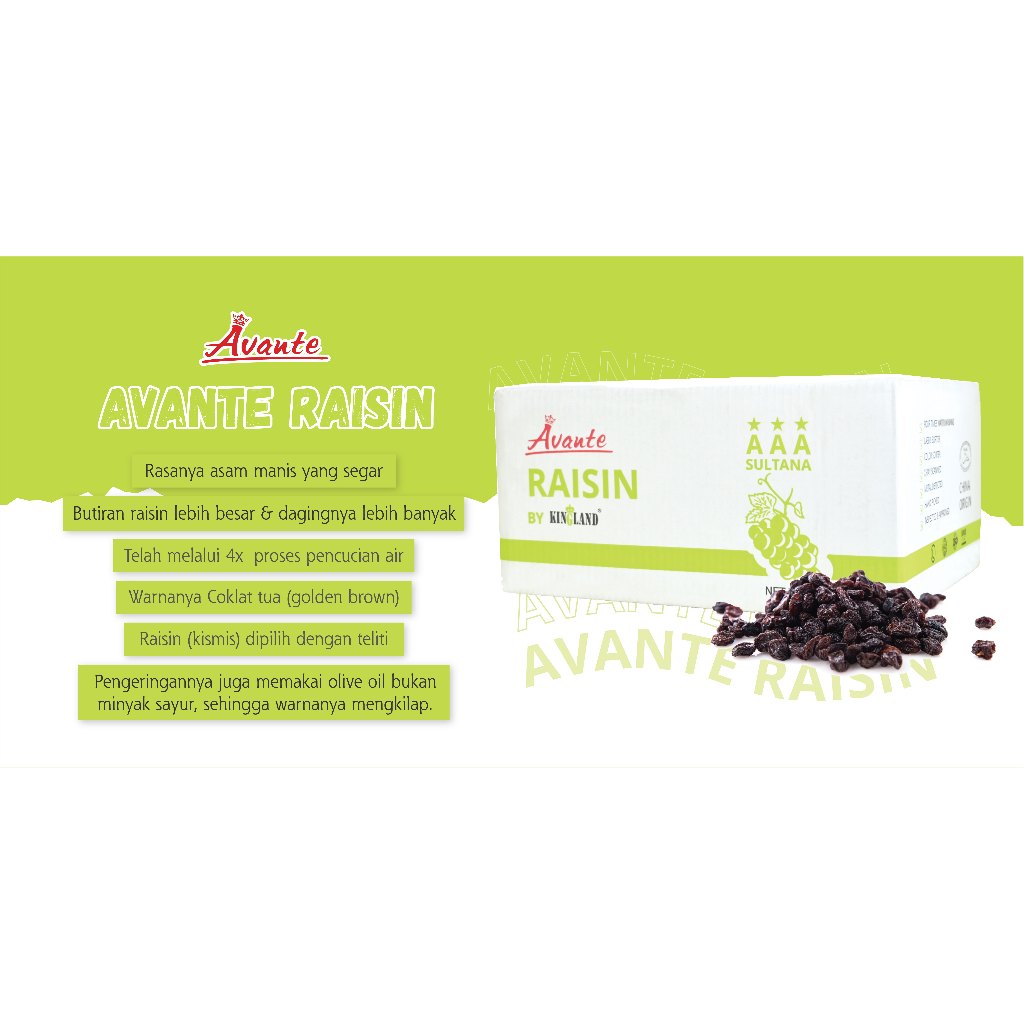 Jual Avante Kismis Sultana - 100gr 250gr 500gr - Raisin Sultana ...