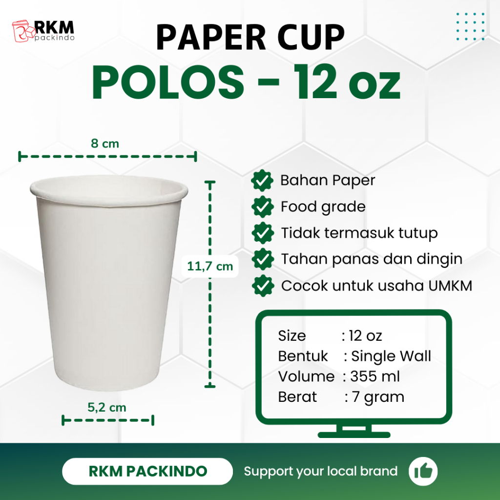 Jual [500pcs] CUSTOM GELAS KERTAS/ SABLON GELAS KERTAS / SABLON PAPER ...