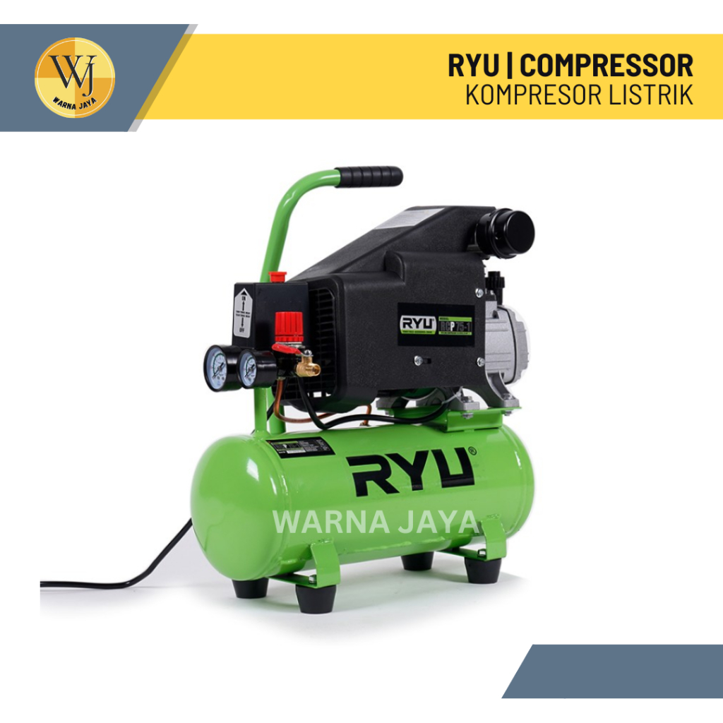 Jual RYU Compressor 10 Liter 0.75 HP-1 / Motor Penggerak / Kompresor ...