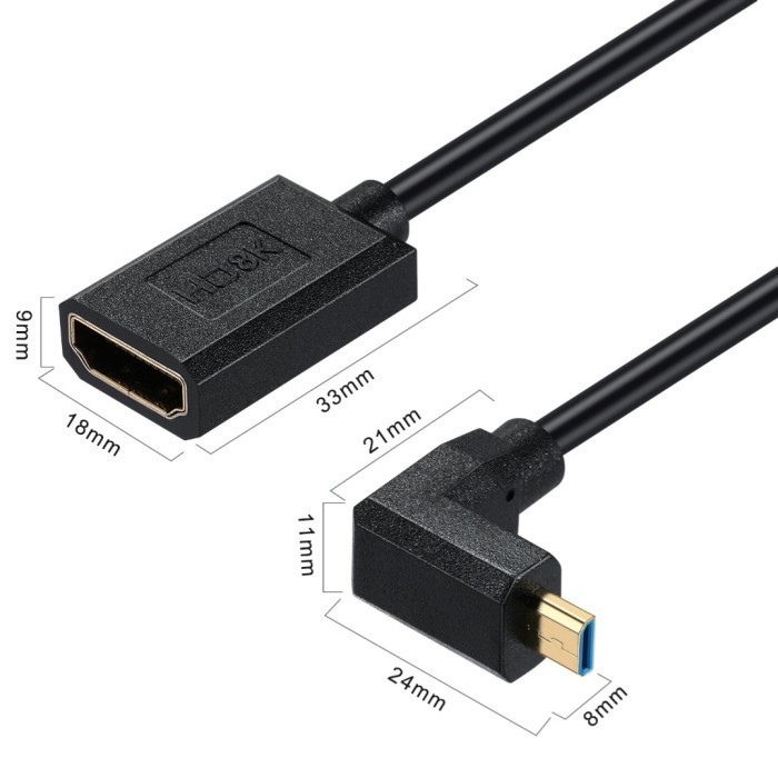 Jual AVPRO AVL23AFD 8K 60Hz HDMI 2.1 Female to Micro HDMI Cable OD4.0mm ...