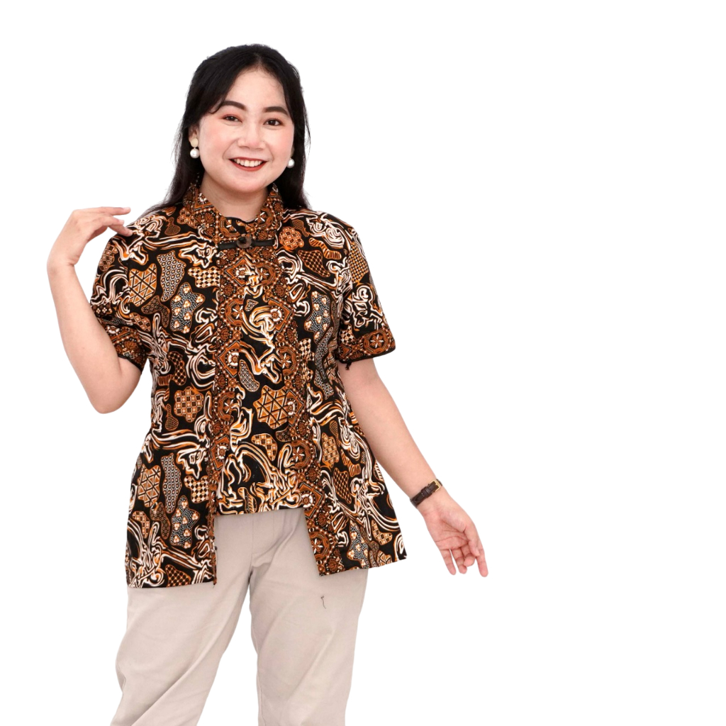 Jual Blouse Big Size LD 140 Wanita Atasan Batik Primis Jumbo L-XL-2L-3L ...