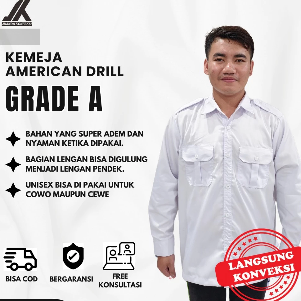 [ COD ] PROMO Baju kemeja kerja Pria wanita  pns | pdh | baju dinas Lengan Panjang | AutoStock