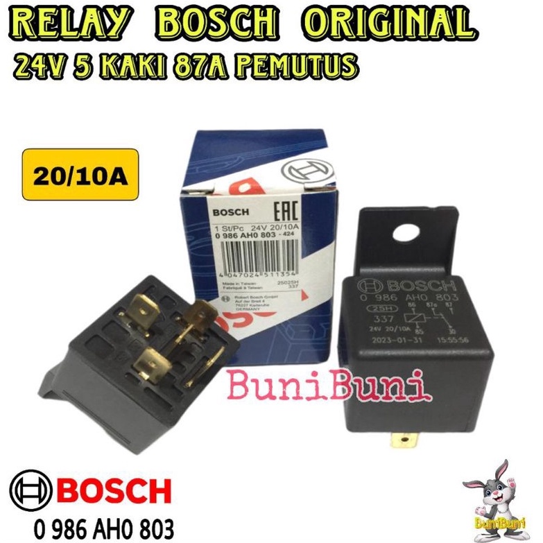 Jual RELAY BOSCH 24V KAKI 5 87a PEMUTUS ARUS 21A ORIGINAL Untuk Lampu
