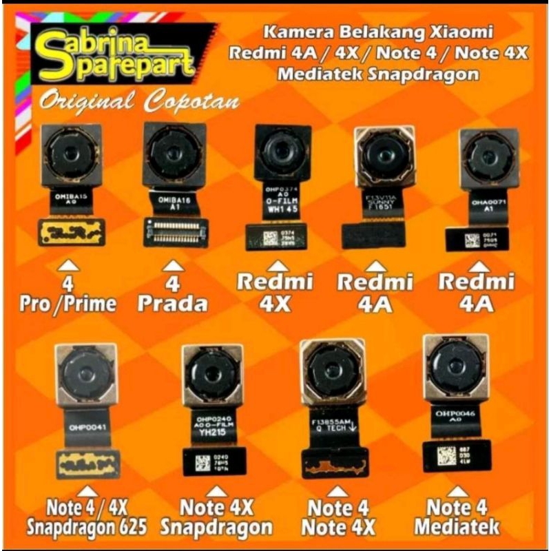Jual Kamera Belakang Redmi 4x / 4A / Note 4 / Note 4X / 4 pro Mediatek ...