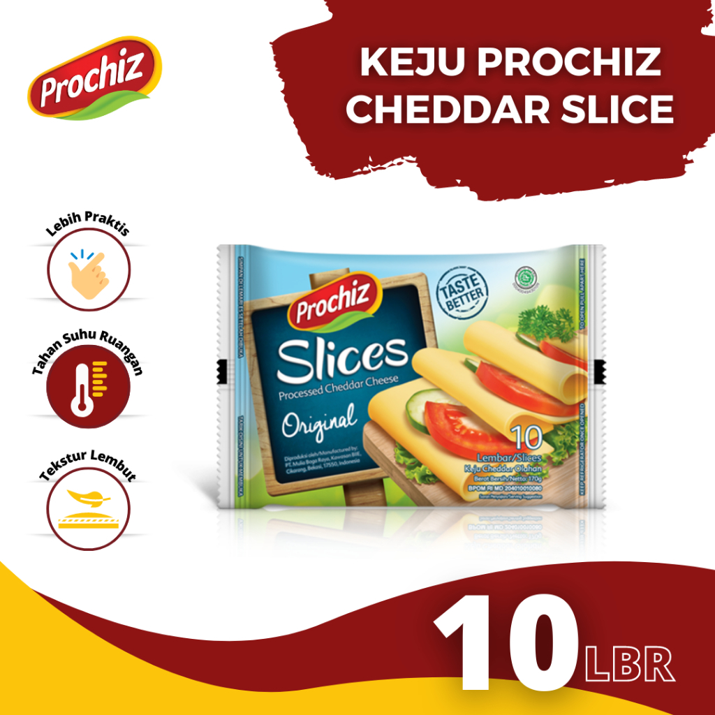 Jual PROCHIZ SLICES ORIGINAL 10 SLICES PROCESSED CHEDDAR CHEESE ...