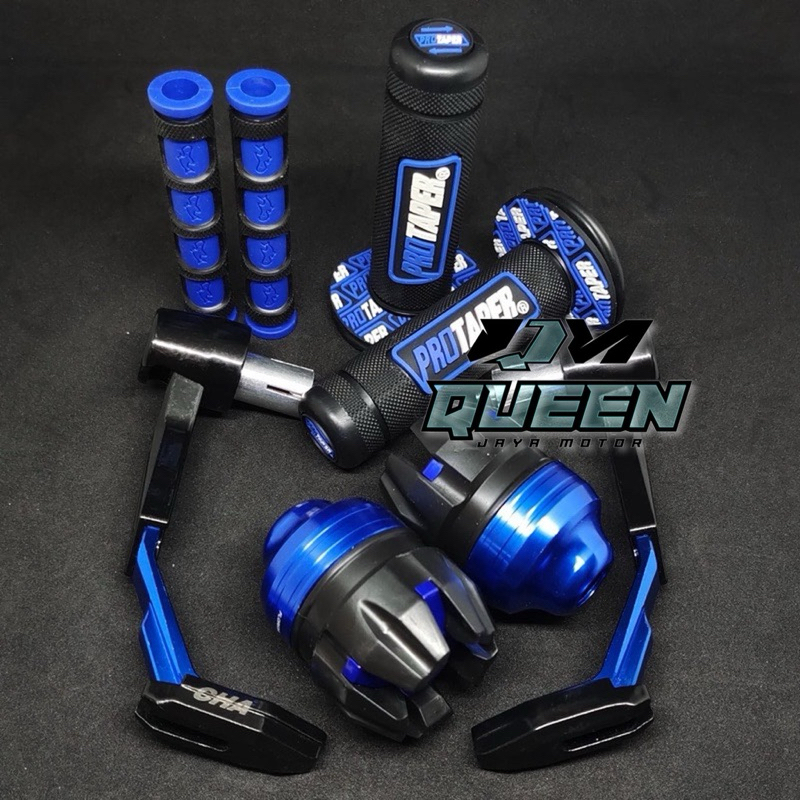 PAKET 4IN1 Handgrip PRO TAPER + Proguard Robot+ Jalu As Roda+ Karet Handle Rem Universal Semua Motor