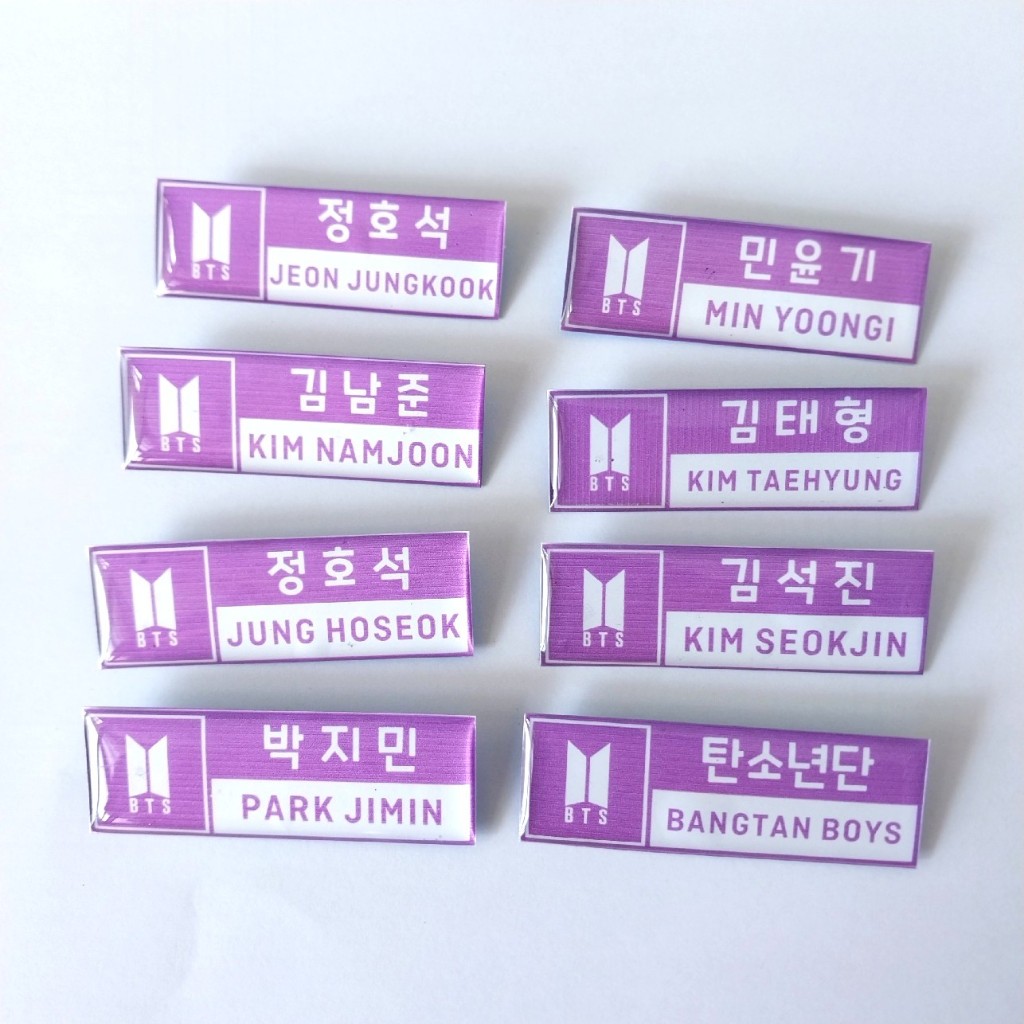 Jual PIN BTS NAME TAG PAPAN NAMA BROS BANGTAN BOYS MEMBER | Shopee ...