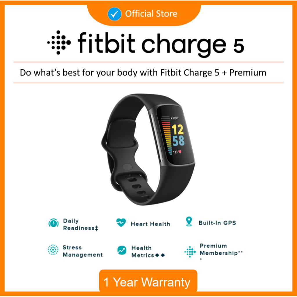Jual Fitbit Charge 5 Fitness Tracker Smartwatch Black / Graphite