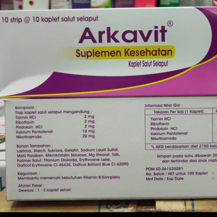 Jual ARKAVIT Strip isi 10 Tablet Ungu Multivitamin Nafsu Makan | Shopee ...