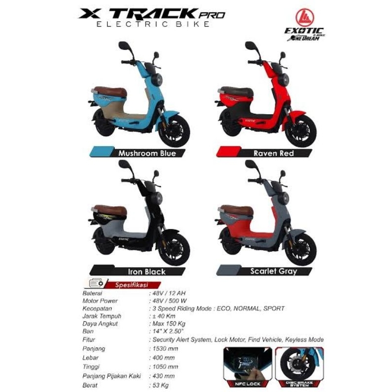 Jual E-BIKE / Sepeda listrik Merk Exotic Xtrack / Xtrack Pro NFC Disc ...
