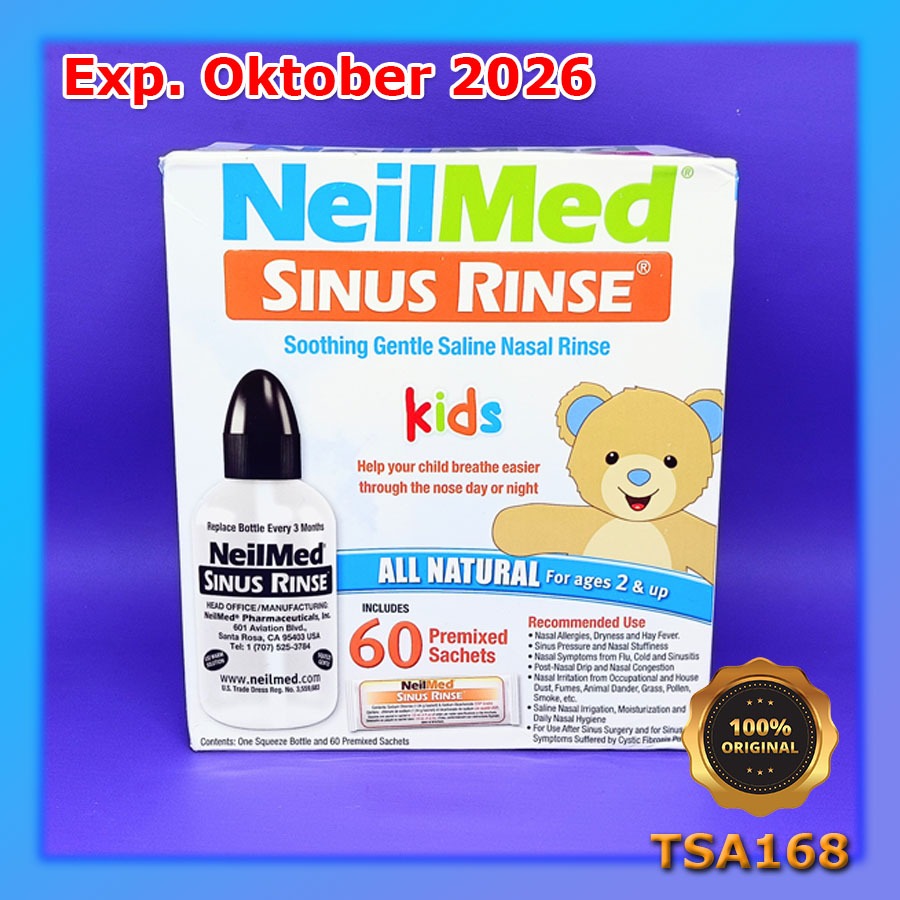 Jual NeilMed Sinus Rinse Kids Squeeze Bottle 120 ml 60 Premixed Sachet ...