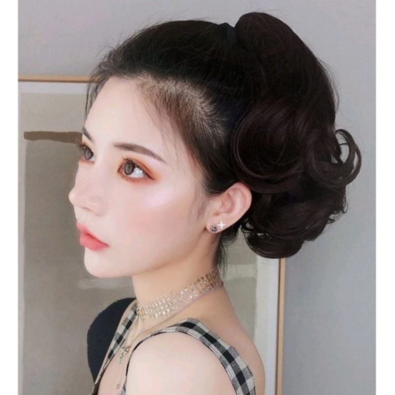 Jual Ponytail Jepit Rambut Palsu Model Gelombang Pendek 35 Cm Capit ...
