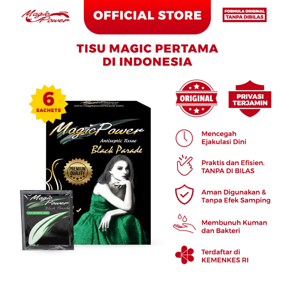 Jual Magic Power Tissue Black Parade Original - Antiseptic Tissue - 1 ...