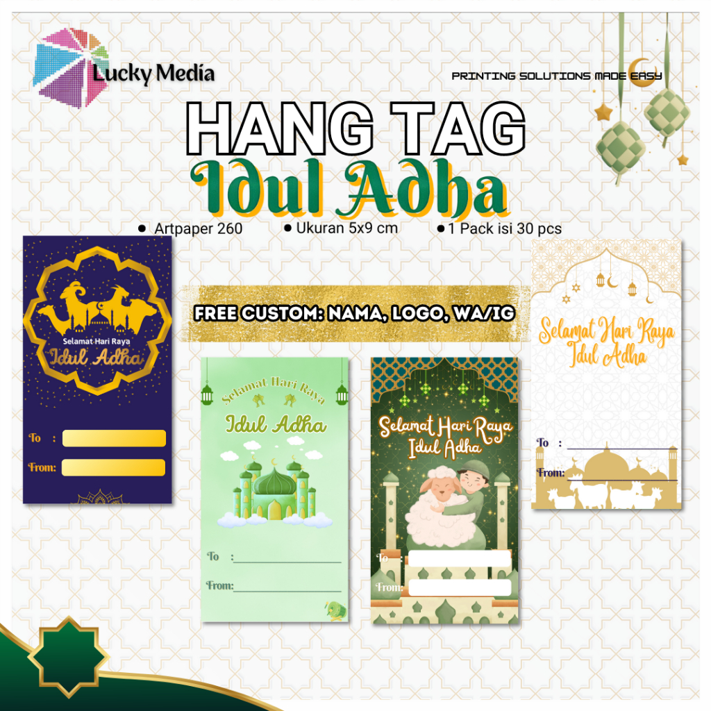 Jual Pcs Hang Tag Idul Adhahangtag Kartu Ucapan Parcel Lebaran Idul