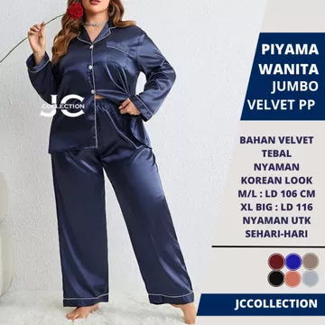 Piyama Wanita Jumbo Satin Pajamas Big Size PP JCCollections