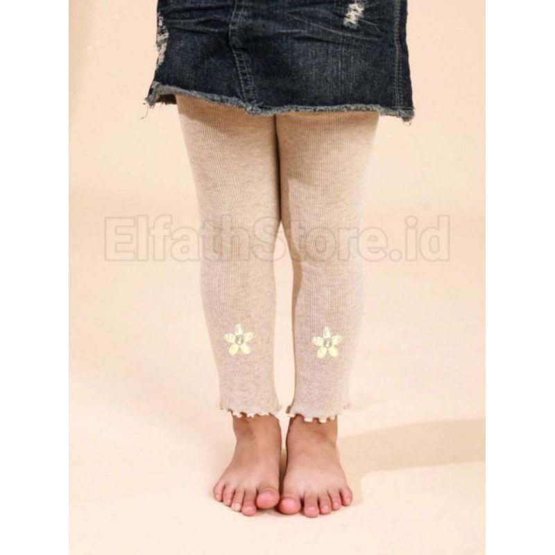 Lb - Legging Bunga Rib Premium Usia 0-7 Tahun Anak - foto 5