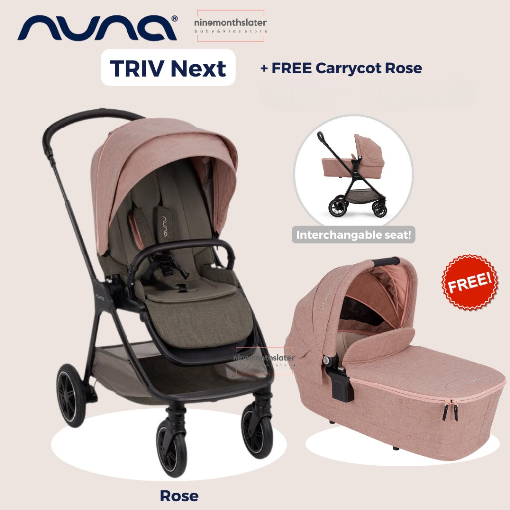 Jual Nuna Triv Next Rose FREE Carrycot Rose Bundling Deals Garansi Resmi Nuna Indonesia Stroller Lipat Enteng Baby Anak Bayi Warranty Pink Bassinet Promo Bundle Shopee Indonesia