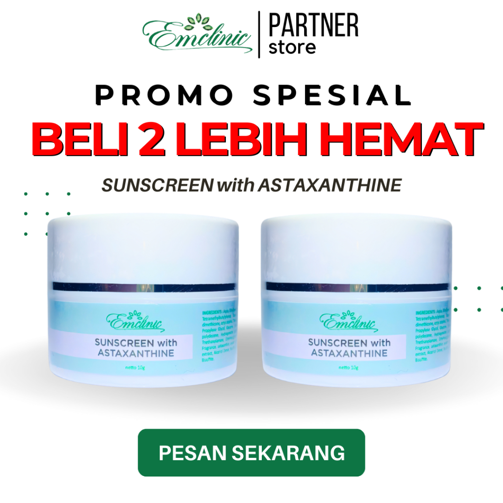 Jual EMCLINIC Sunscreen with Astaxanthin 10gr SPF50 Day Cream Sun