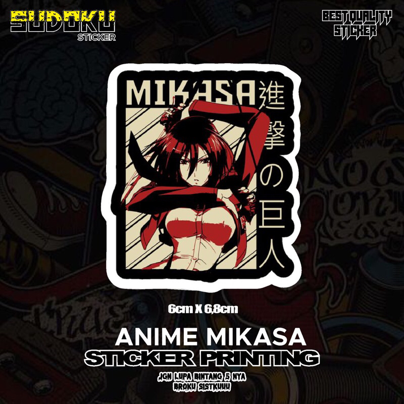 Jual STICKER STIKER PRINTING ANIME MIKASA JAPAN VIRAL | Shopee Indonesia