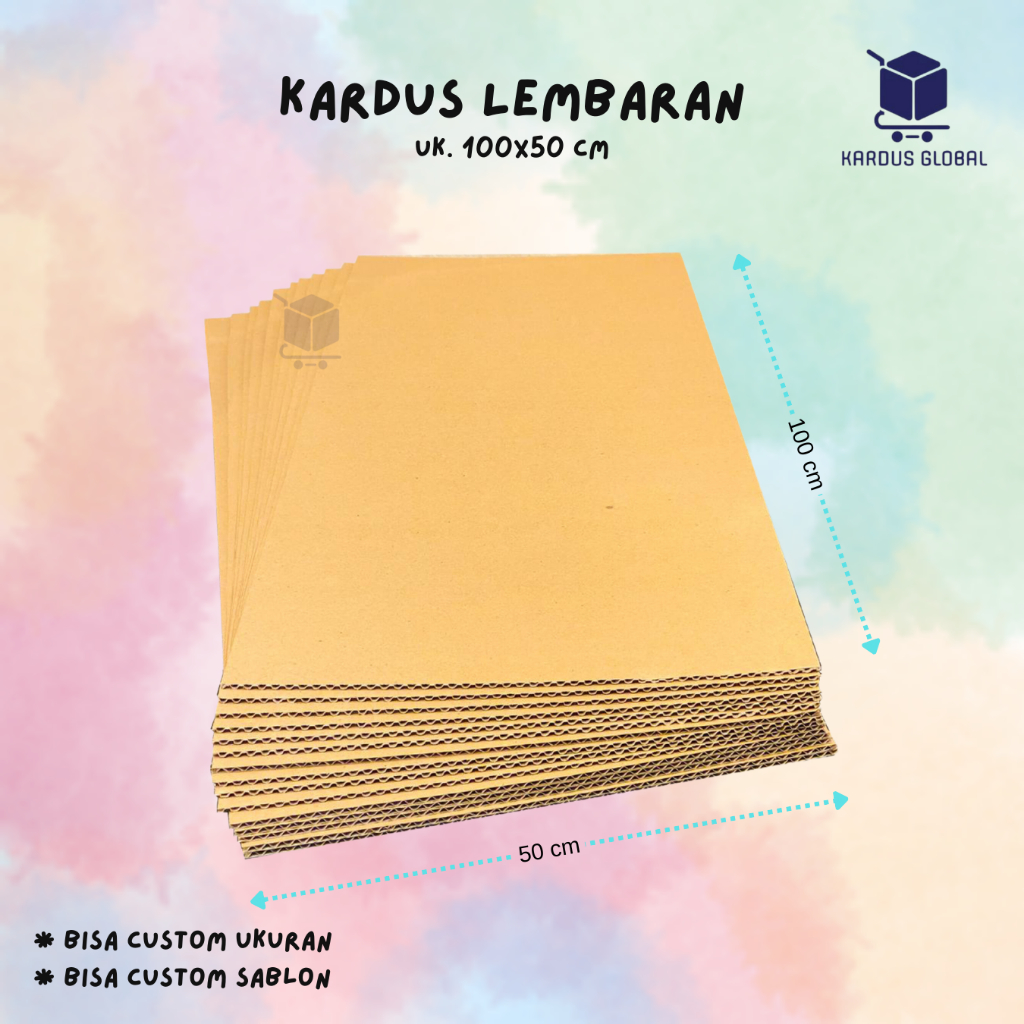 Jual KARDUS KARTON LEMBARAN POLOS BARU UK 100X50 CM | Shopee Indonesia