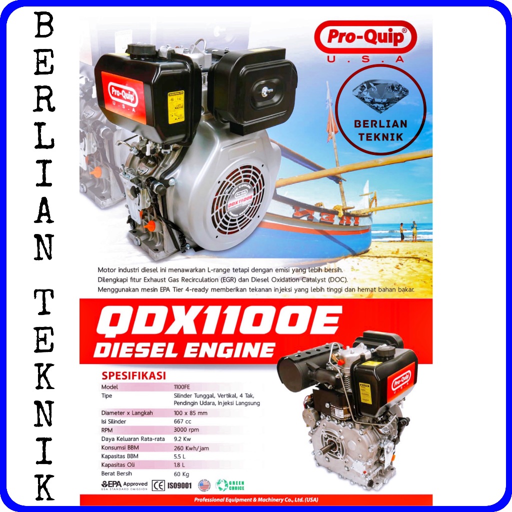 Jual Mesin Penggerak Solar Engine Diesel Proquip QDX 1100 E / 28 HP ...