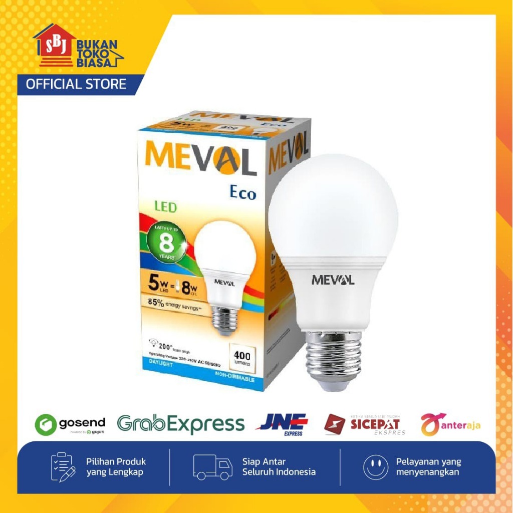 Jual Meval EB1-05A/EB1-05B Lampu LED Bulb 5 Watt ECO 5W Bohlam Hemat ...