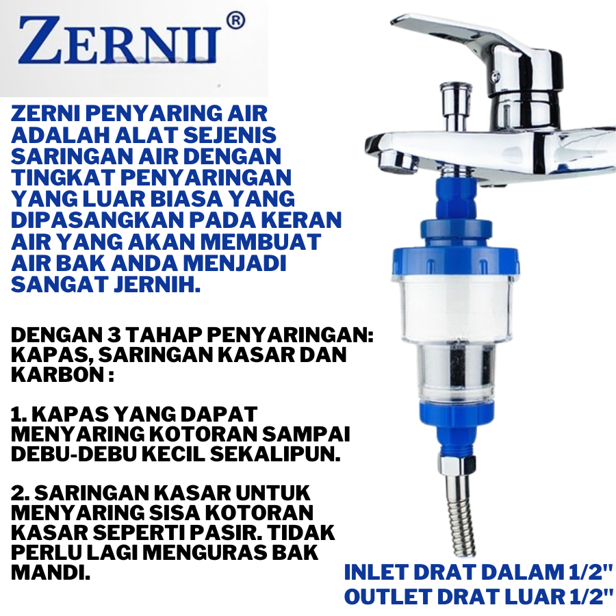 Jual ZERNII WATER FILTER ZERNII SARINGAN AIR ZERNII FILTER AIR KARBON