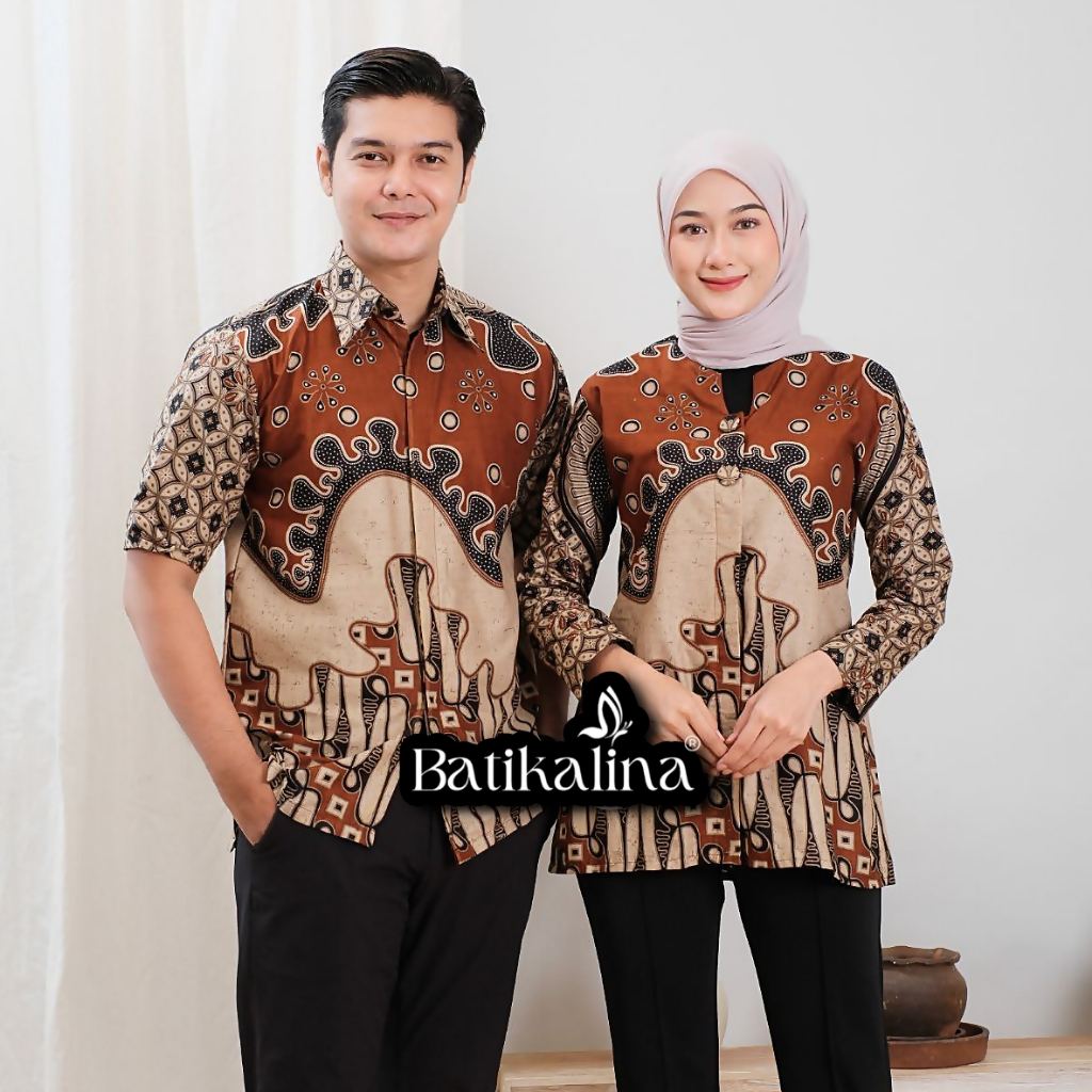 Jual Batik Couple Modern Baju Batik Wanita Atasan Blouse Batik Kerja