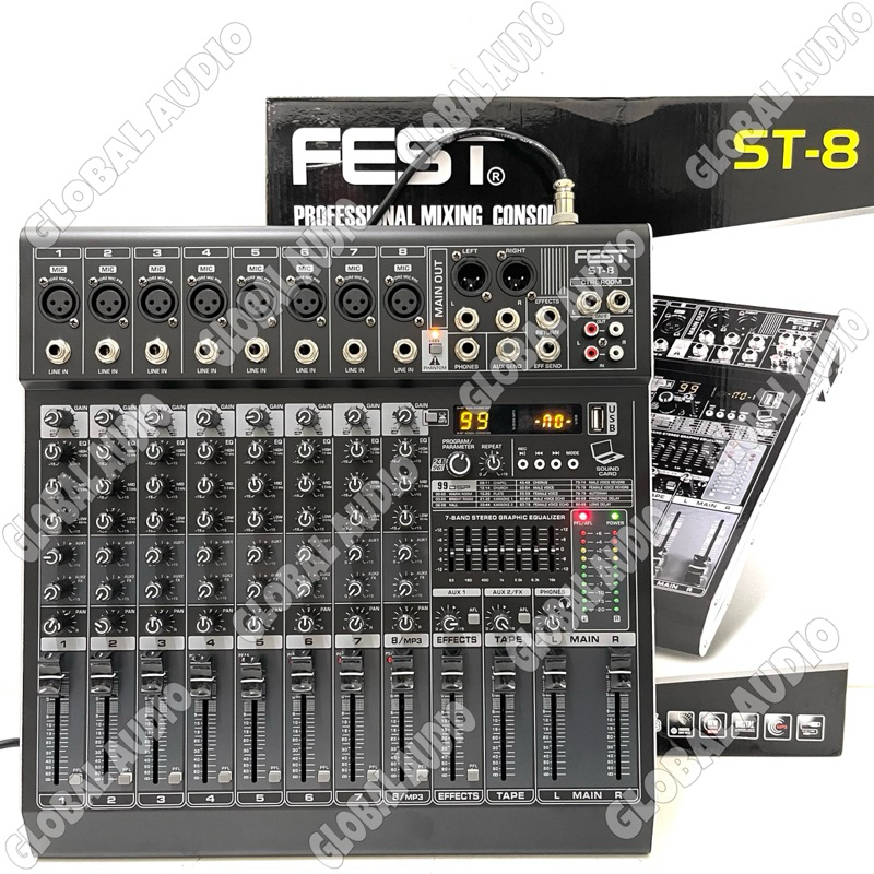 Jual Mixer Audio Fest ST8 8channel Original FEST ST 8 Mixing 8 Bagus ...