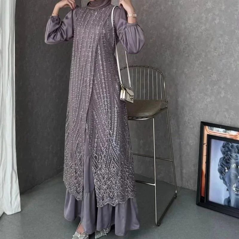 Jual Fuji Dress Brukat Tille Premium Pesta Terbaru 2024 Gamis Pesta