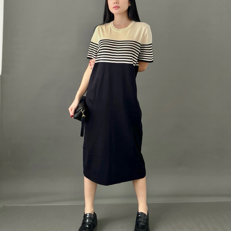 Jual LILO Celia Dress | Dress Rajut Knit Garis Stripe Midi Jumbo Oversize  Stretch Wanita | Shopee Indonesia