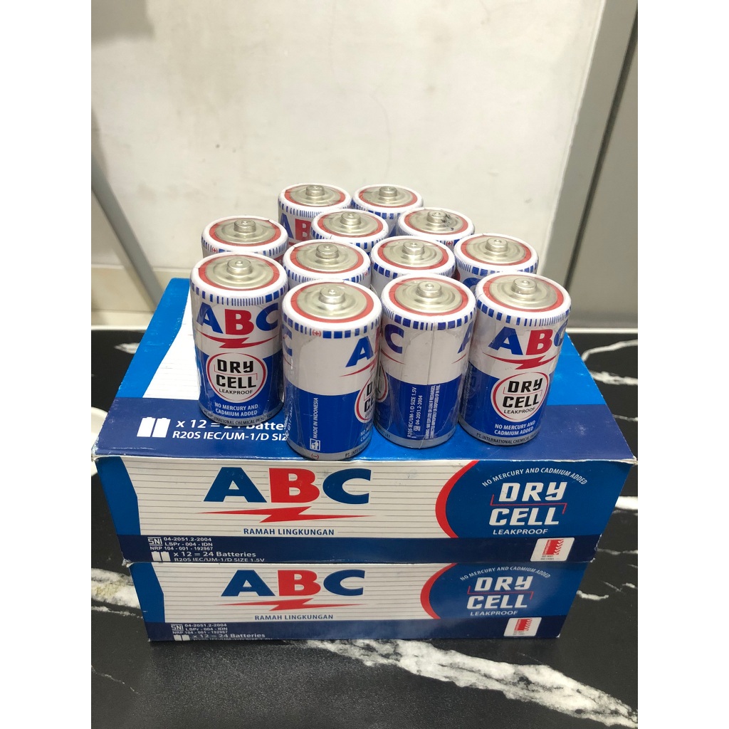Jual Baterai -Battery ABC General Purpose R20/ Tipe D Biru (isi 2/Pack ...