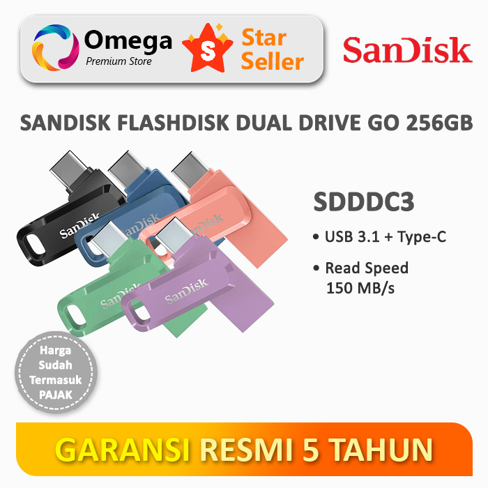 Jual Flashdisk Sandisk Ultra Dual Drive Go 256GB USB Type-C USB 3.1 ...