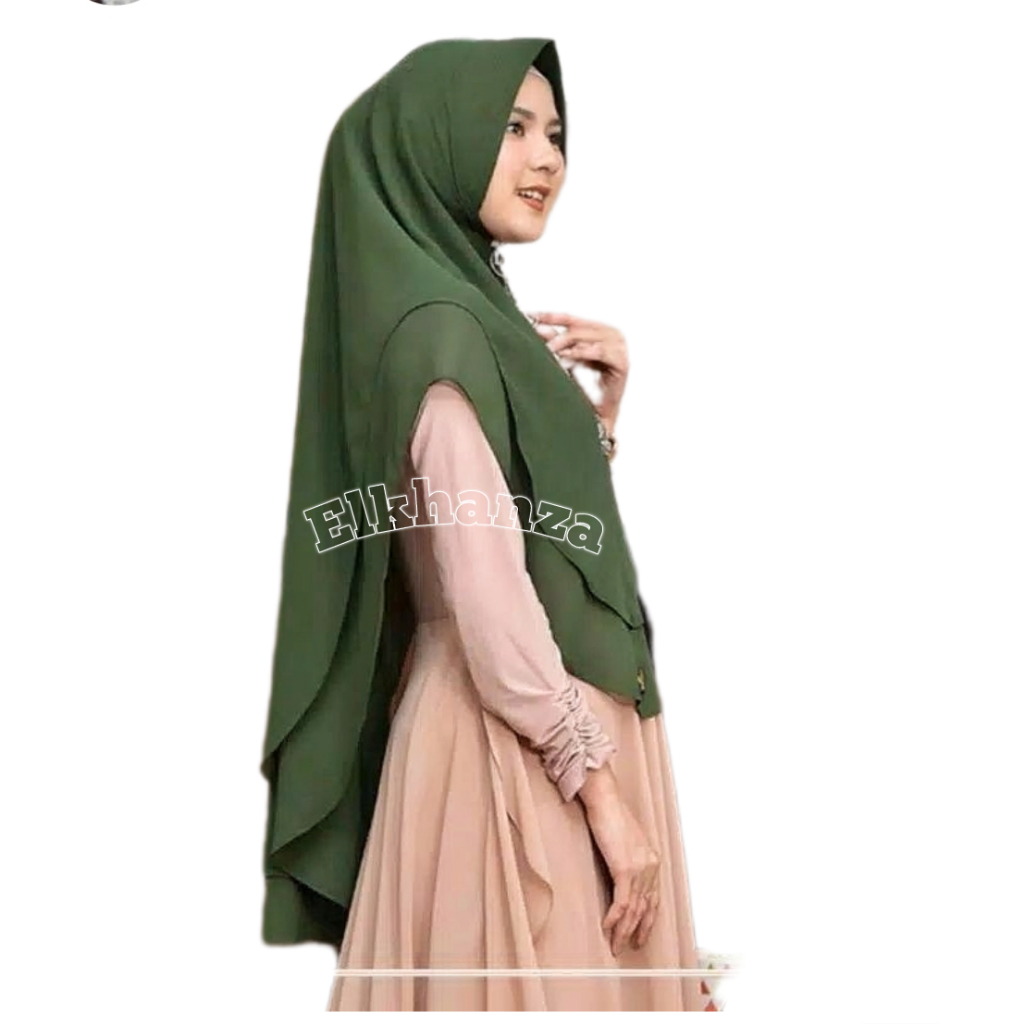 Hijab ceruty babydoll premium/khimar syar'i dua layer
