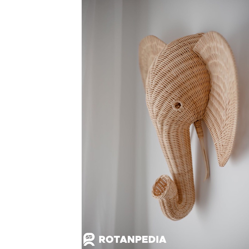 Jual Hiasan Dinding Gajah Anyaman Rotan Untuk Dekorasi Interior Ruangan ...