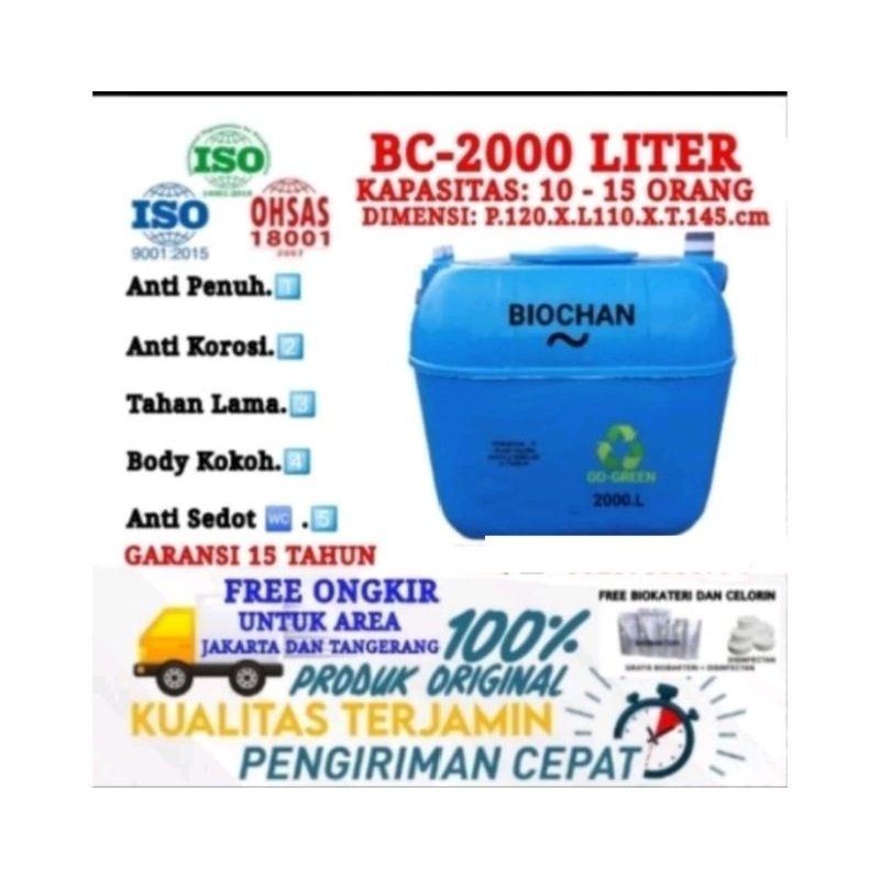 Jual Septic Tank Biotech Biotank Biofilter Biotaff Sepiteng 2000 Liter ...