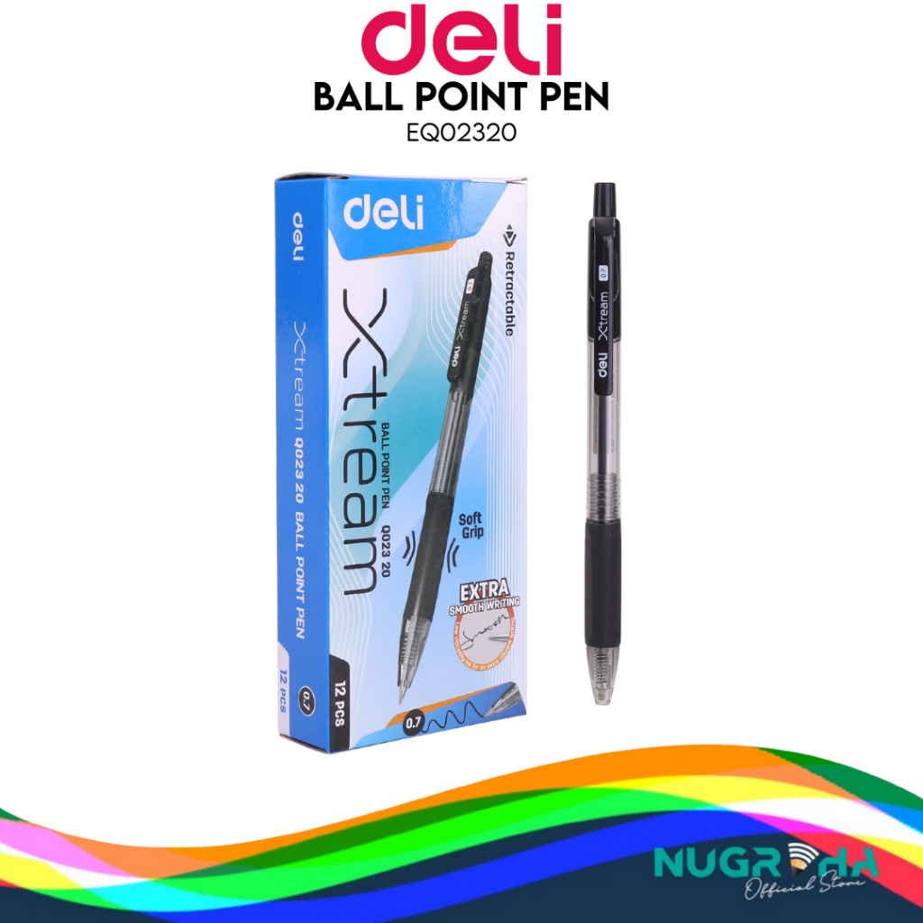 Jual Ballpoint Pen Pena Pulpen Retractable Deli Xtream 0.7mm Hitam ...
