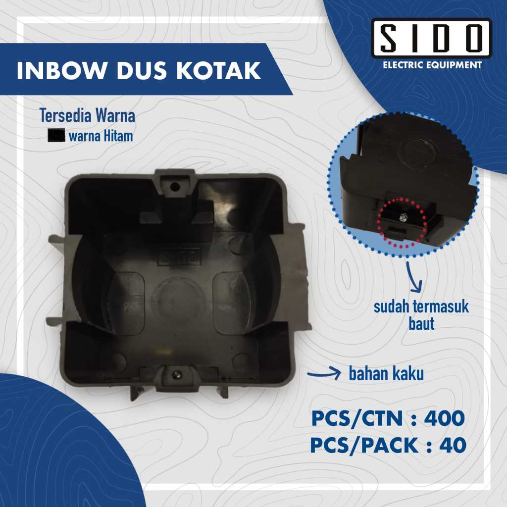 Jual Inbow Dus Kotak Warna Hitam SIDO Dudukan Mangkok Saklar Tanam ...